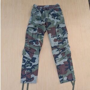 Must Way Cargo Pants Utility‎ Military Drawstring Outdoor Camo Green Women's 27